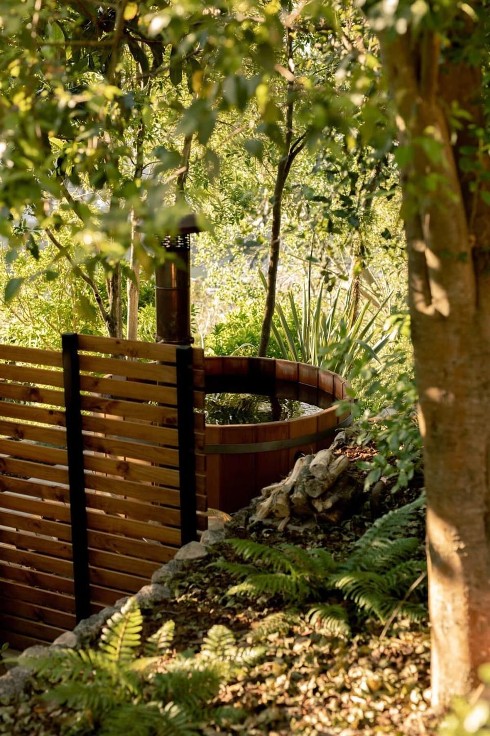 Natural landscape, Garden, Hot Tub, Sunset