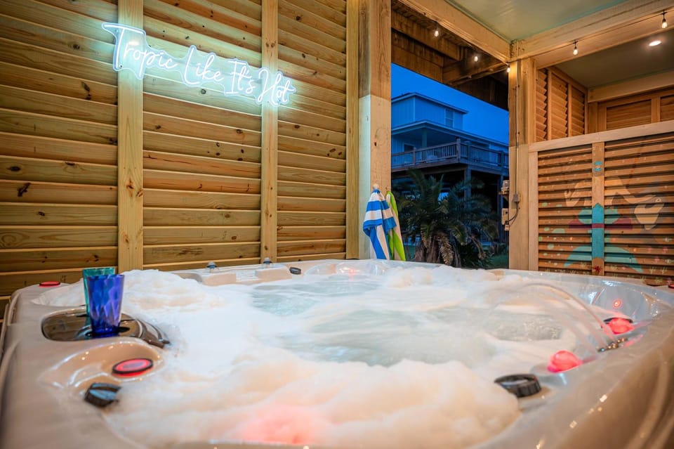 Steps To The Beach with Hot Tub Yard Games House in Bolivar Peninsula