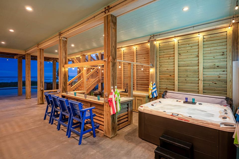 Steps To The Beach with Hot Tub Yard Games House in Bolivar Peninsula