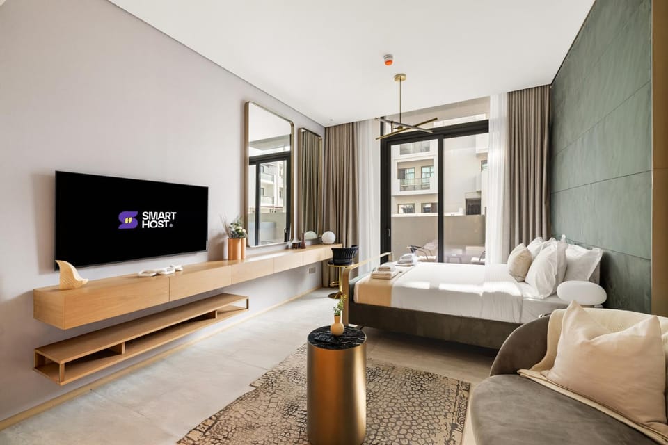 Chic and Peaceful Studio with Balcony & Pool in JVC Apartment in Dubai