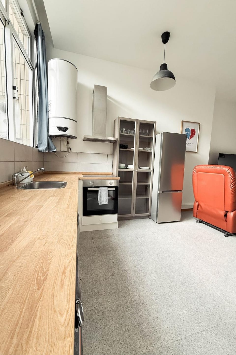 Kitchen or kitchenette, oven, stove
