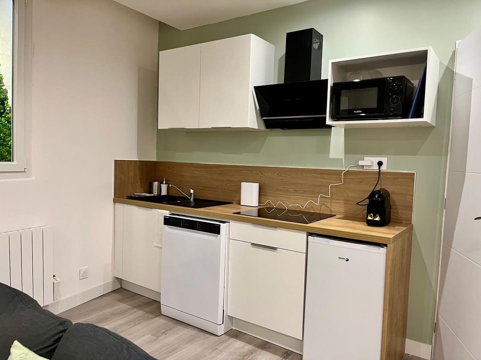 Kitchen or kitchenette, dishwasher, minibar, stove
