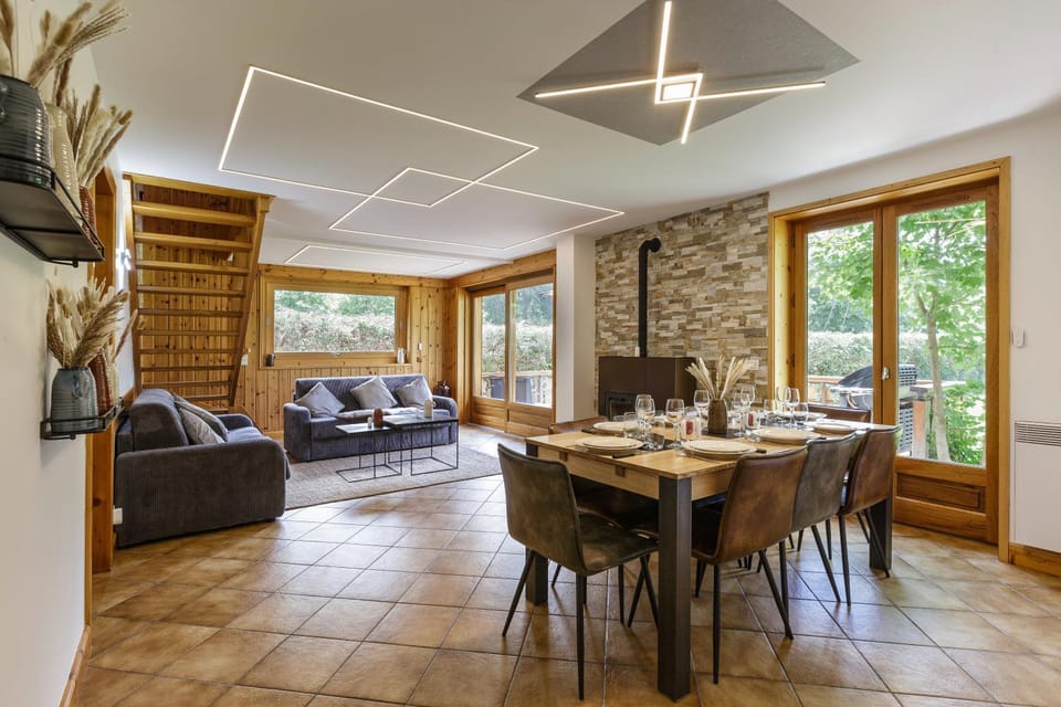 Arve - Chalet 4CH Jardin Nature Vues BBQ Poele Chalet in Chamonix