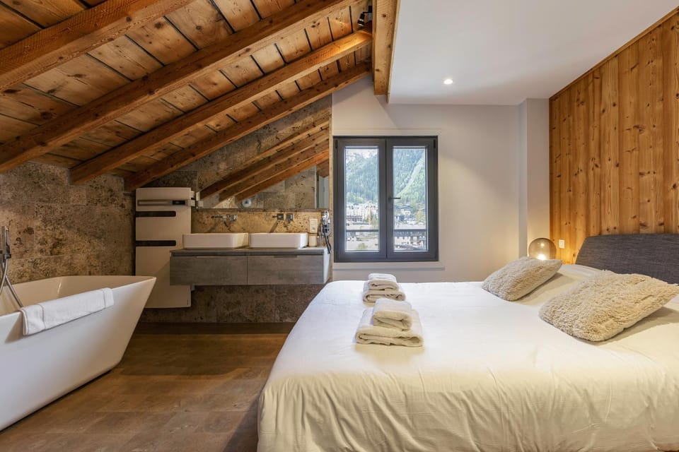 Flocon - Loft Moderne 8pax Sauna Poele Vues Garage Apartment in Chamonix