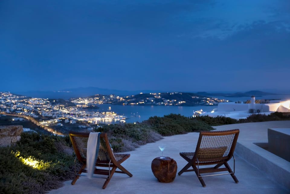 Patio, Night, Sea view