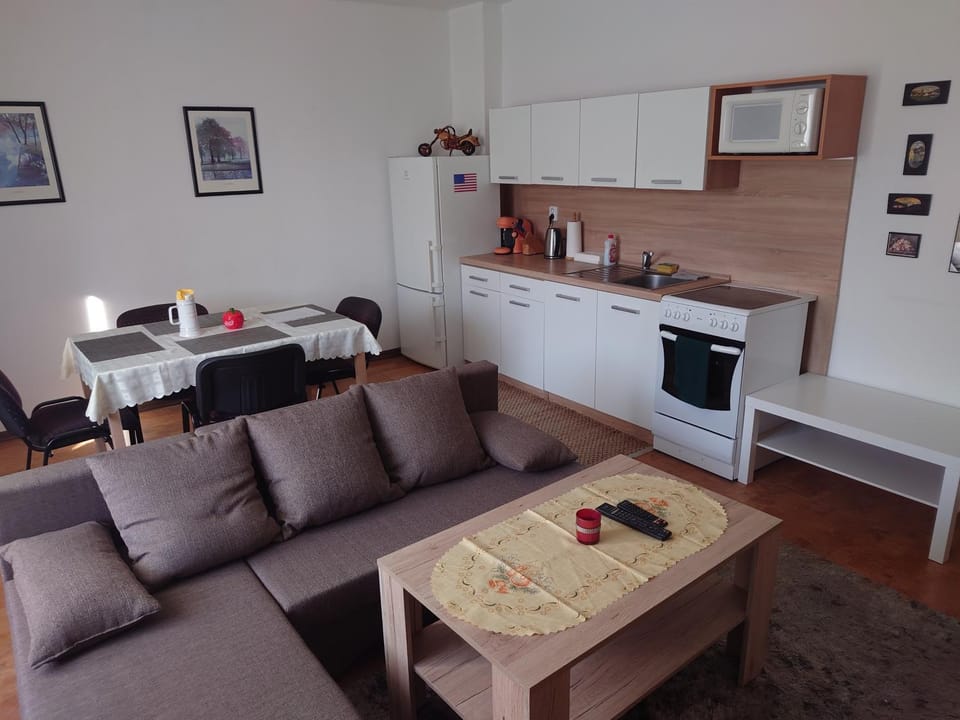 Kitchen or kitchenette, Living room, oven