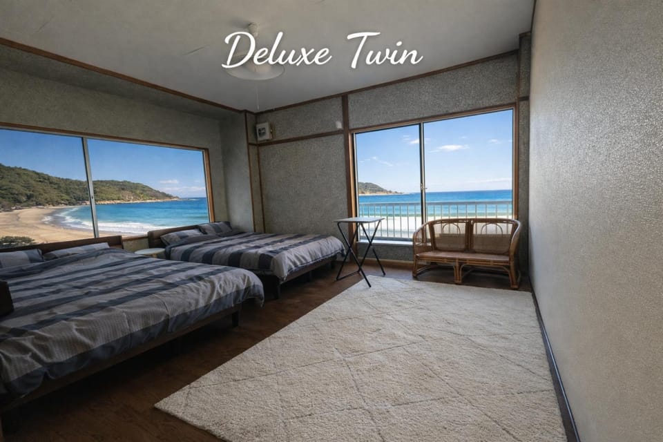 Bed, Natural landscape, Beach, Bedroom, Sea view