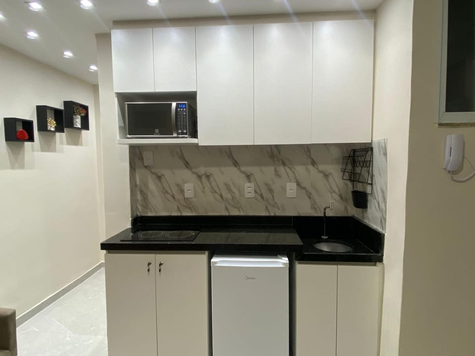 Kitchen or kitchenette, minibar, stove