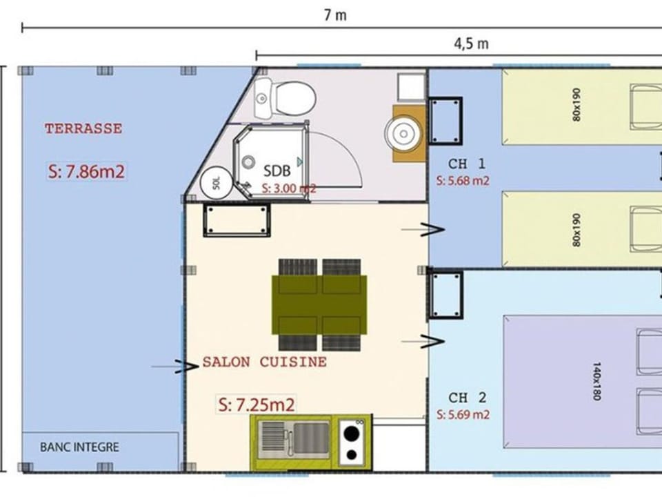 Lodge 22m² avec Terrasse - Pour 5 Personnes - API-1-52-1500 Campground/ 
RV Resort in Occitanie