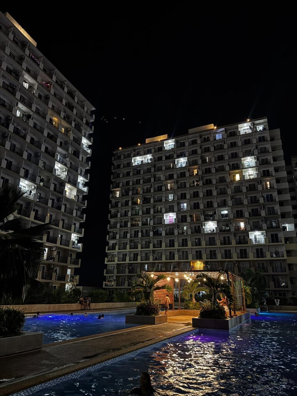 Night, Swimming pool, Swimming pool