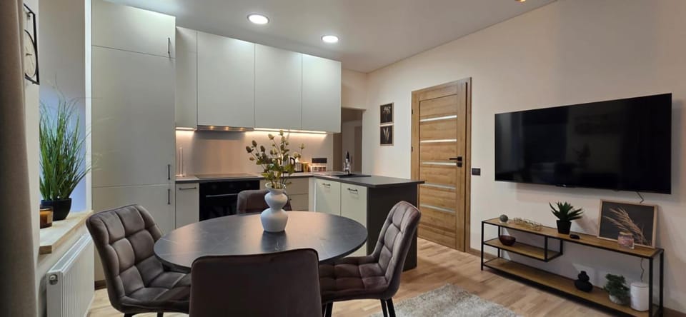 Communal lounge/ TV room, TV and multimedia, Kitchen or kitchenette, Living room, Seating area, Dining area, oven