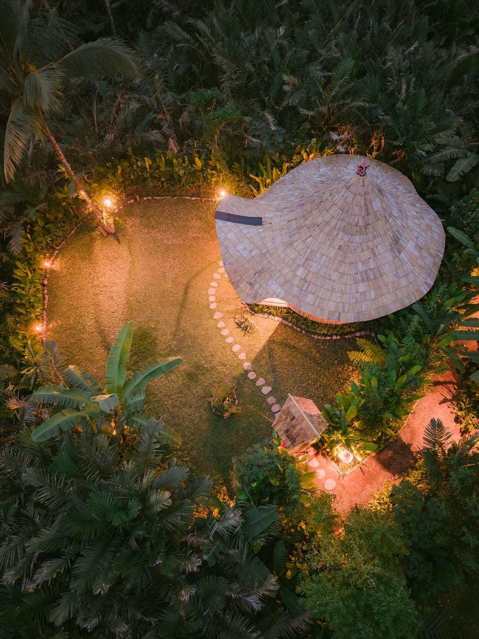 Night, Natural landscape, Garden, Hot Tub, Garden view