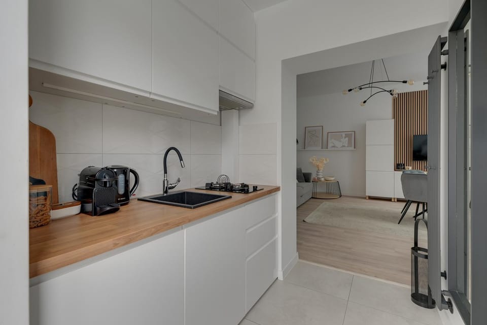 Kitchen or kitchenette, oven, stove, wardrobe