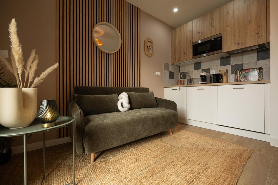 Living room, kitchen