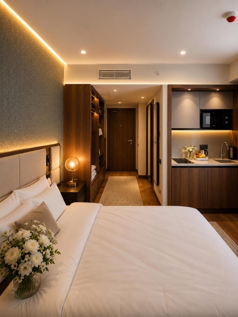 Bed, Photo of the whole room, Bedroom, wardrobe, air conditioner