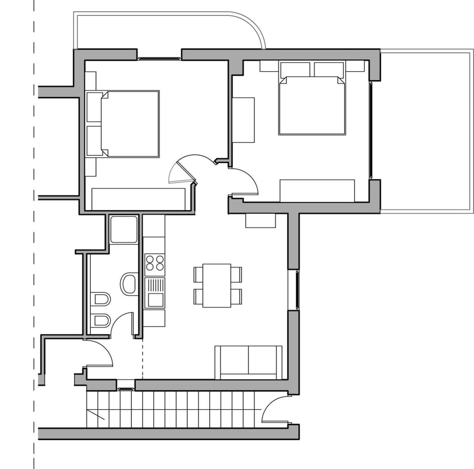 Bathroom, Living room, Seating area, Bedroom, kitchen