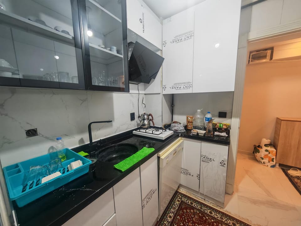 Kitchen or kitchenette, stove, kitchen