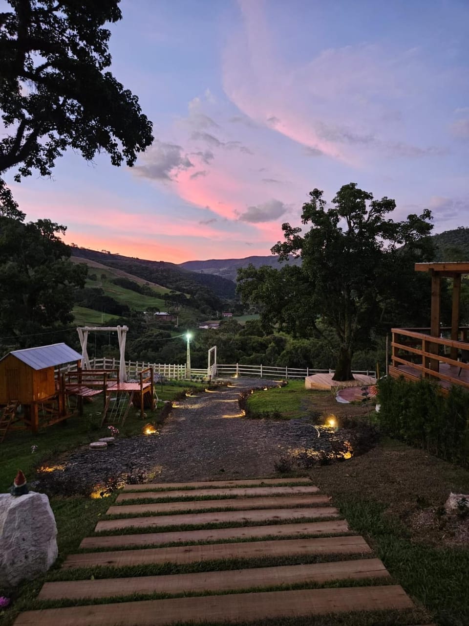 Garden view, Mountain view, Sunset