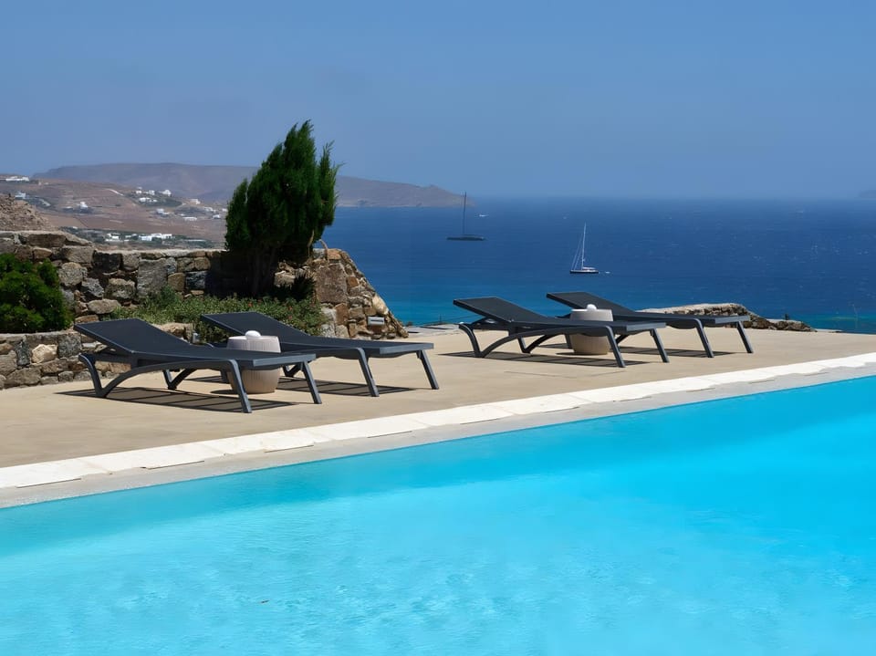 Property building, Living room, Swimming pool