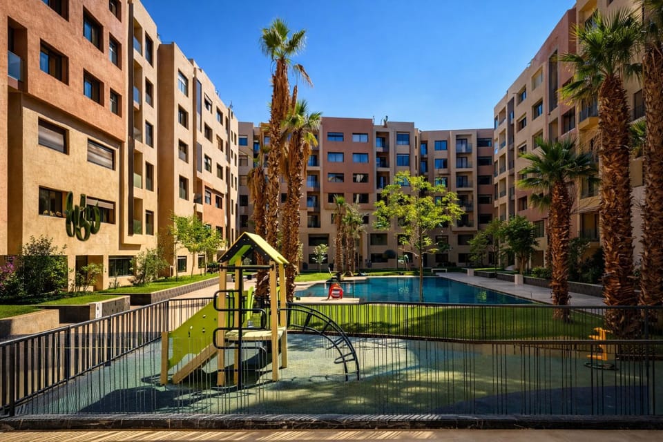 Children play ground, Pool view, Swimming pool, sunbed