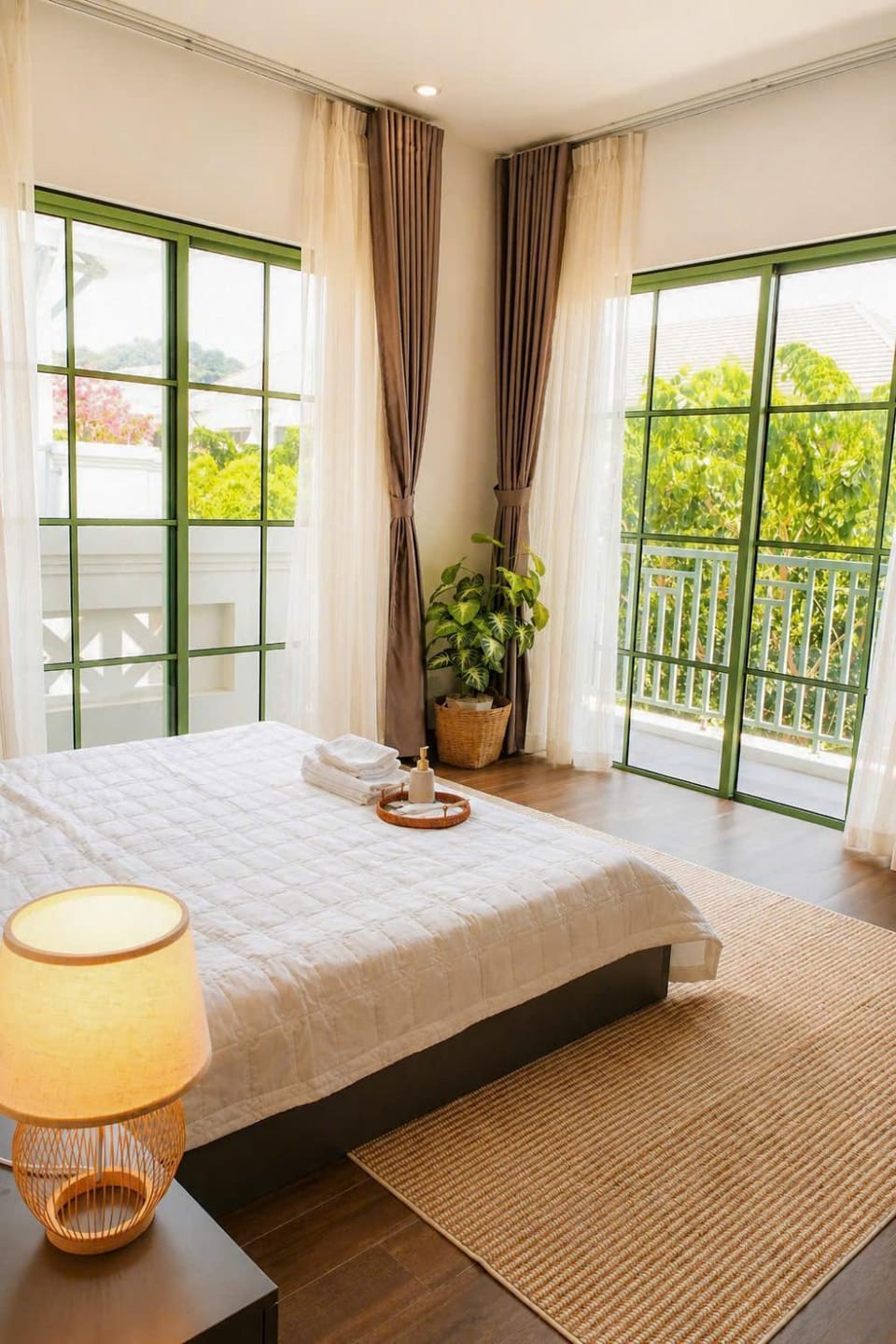 Bed, View (from property/room), Balcony/Terrace, Photo of the whole room, Bedroom
