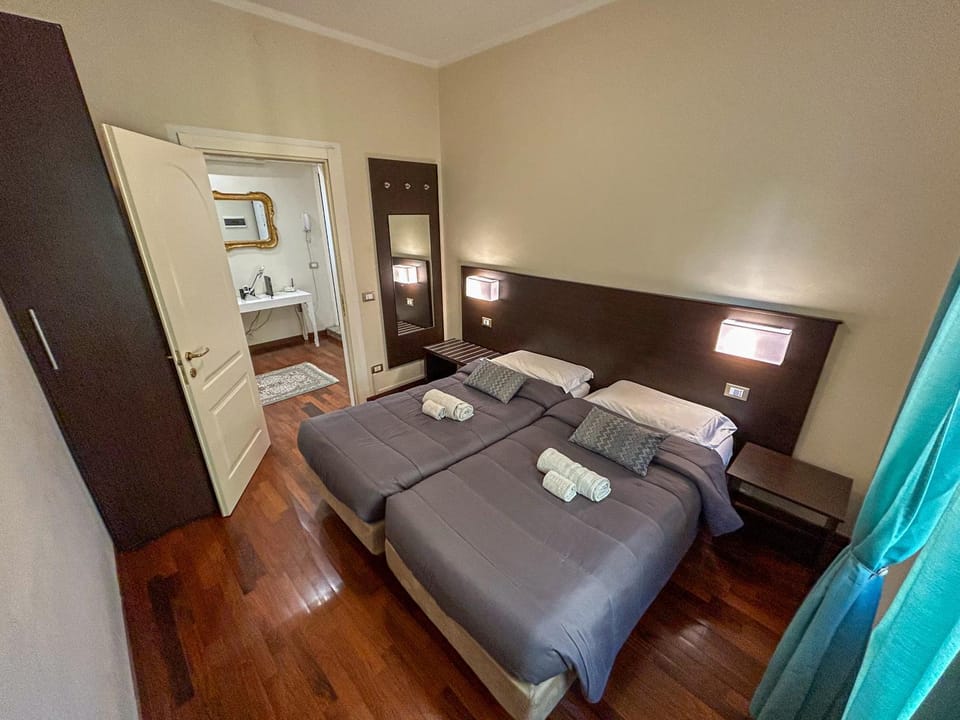 Bed, Photo of the whole room, Bedroom, towels, wardrobe