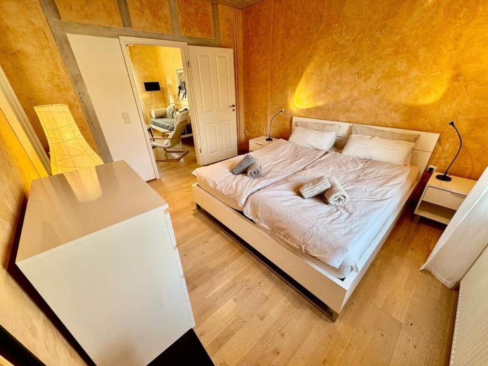 Bed, Photo of the whole room, Bedroom, towels, wardrobe