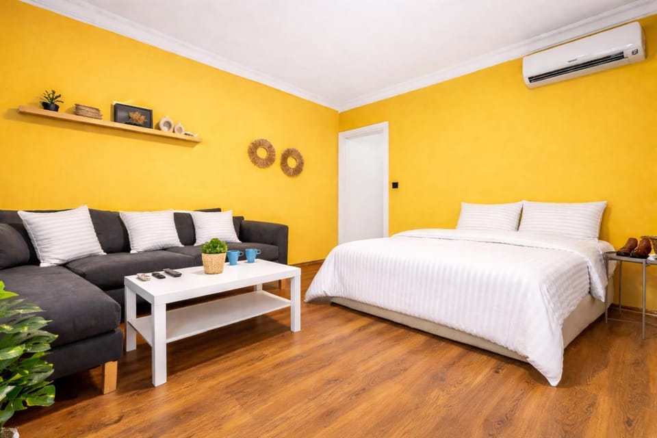 Bed, Photo of the whole room, Seating area, Bedroom, air conditioner