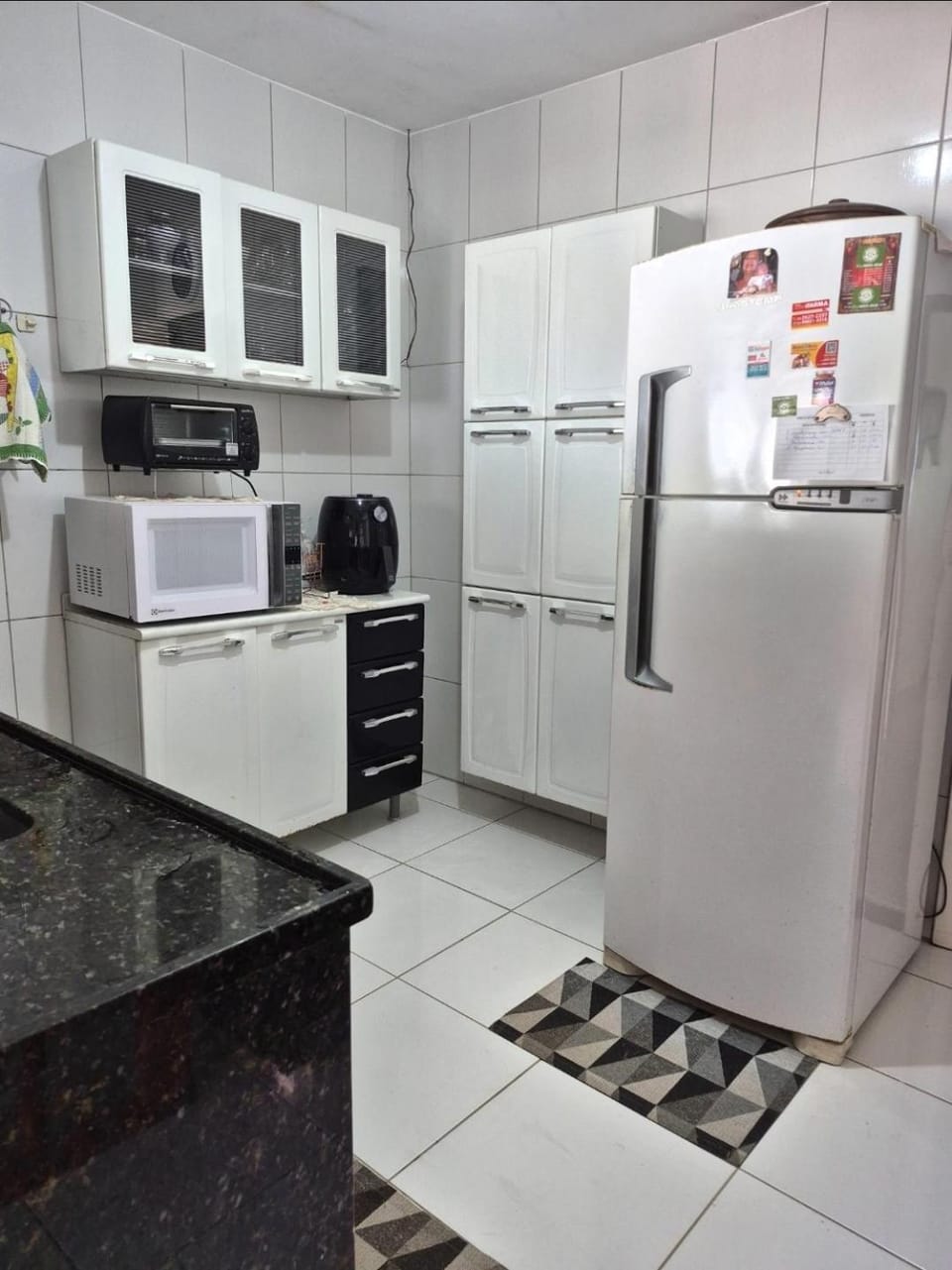 Kitchen or kitchenette, microwave