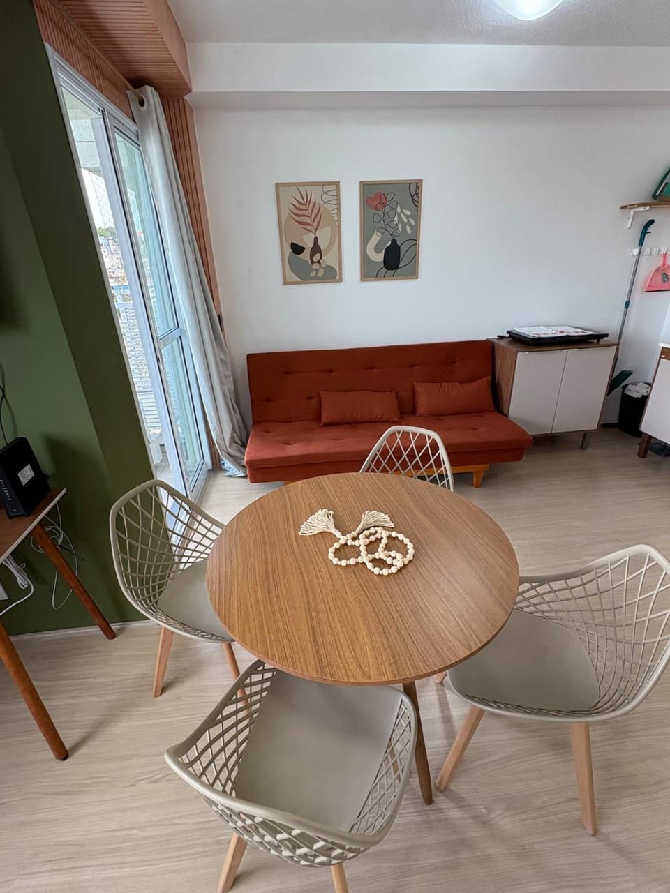 Bed, Living room, Dining area