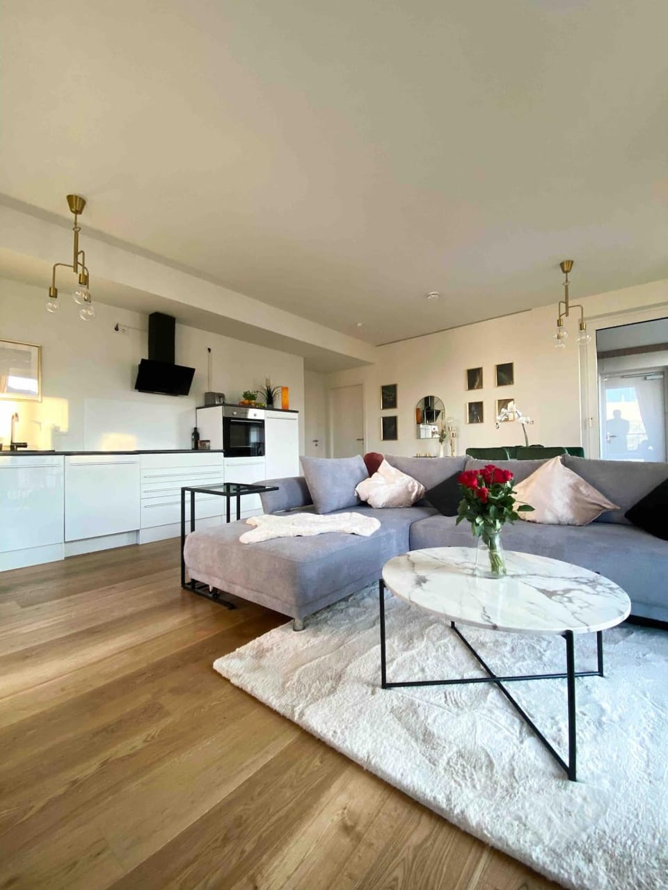 Kitchen or kitchenette, Living room, Seating area, pet friendly, stove