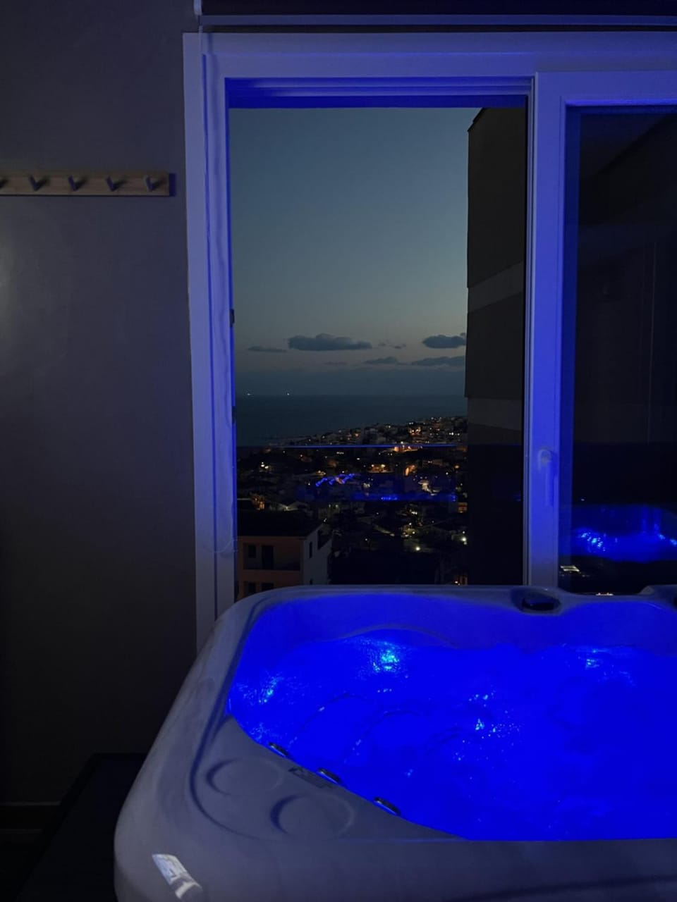 Night, Hot Tub, City view