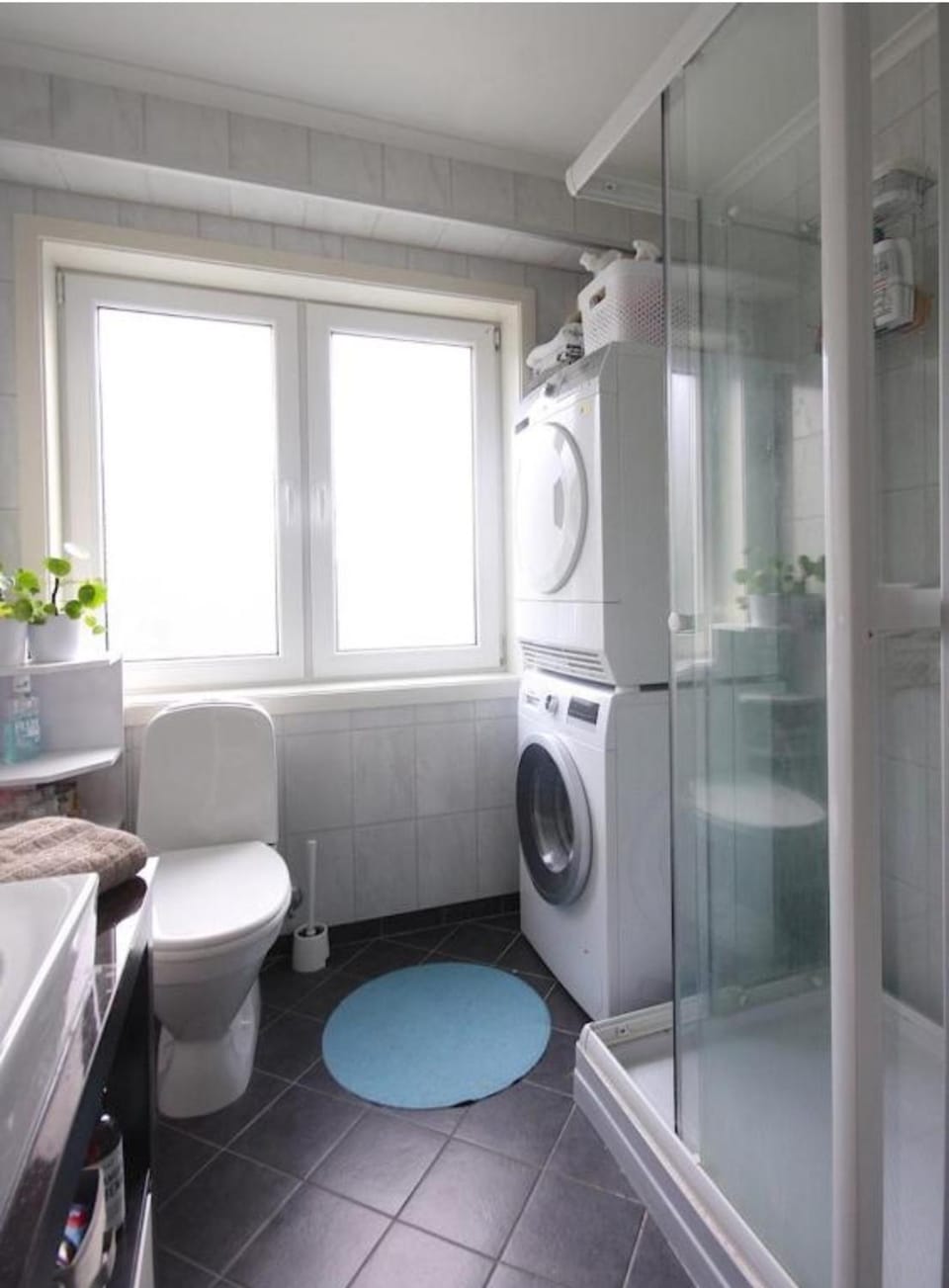 Shower, Bathroom, washing machine, dryer