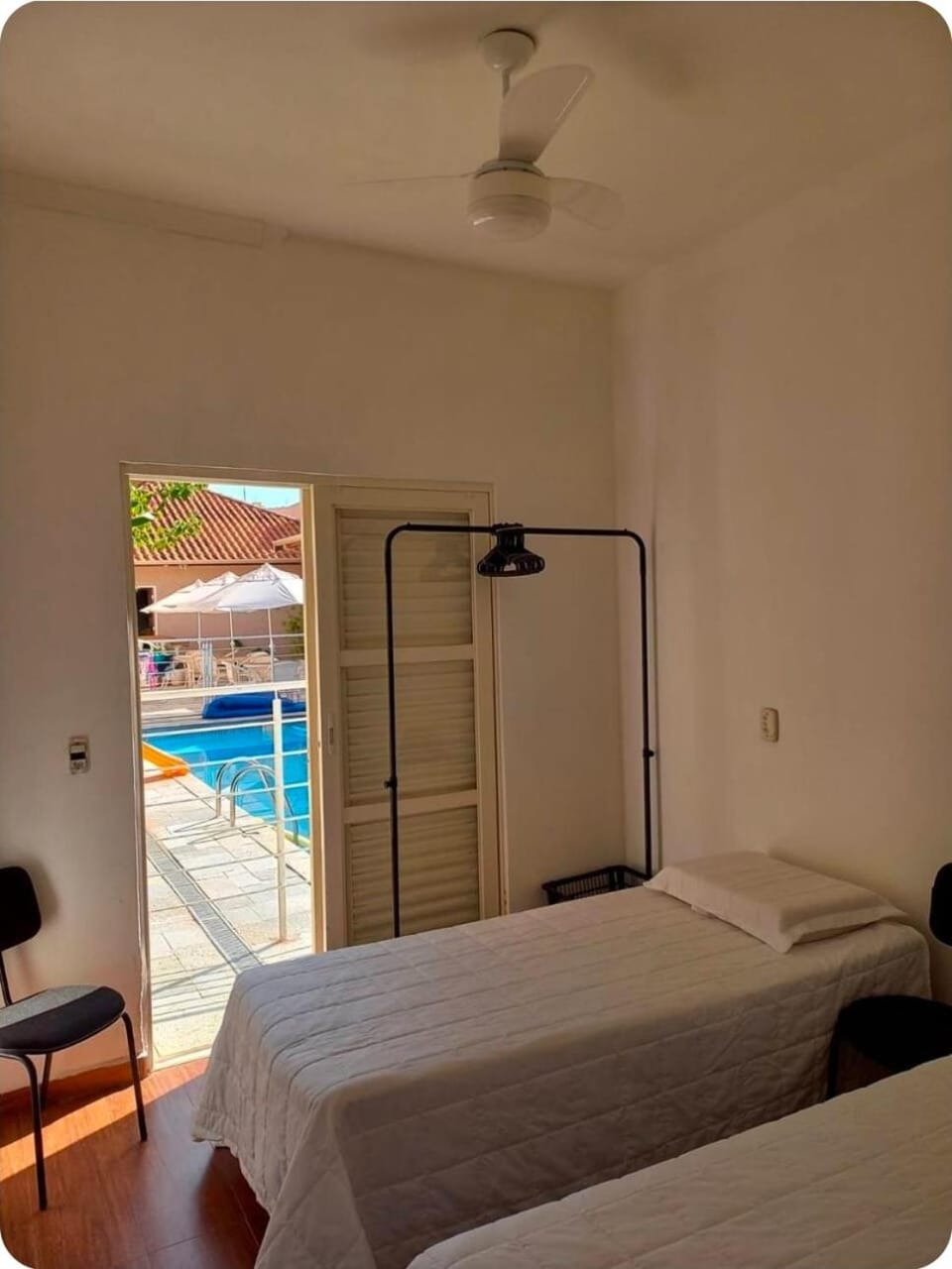 Bed, Photo of the whole room, Bedroom, Pool view