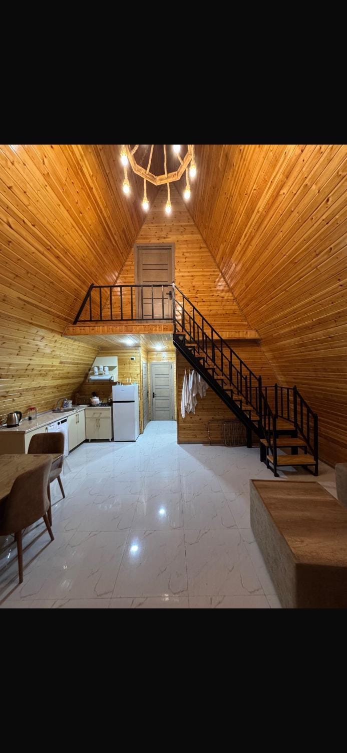 Qabala Wood Aframe Villa in Azerbaijan
