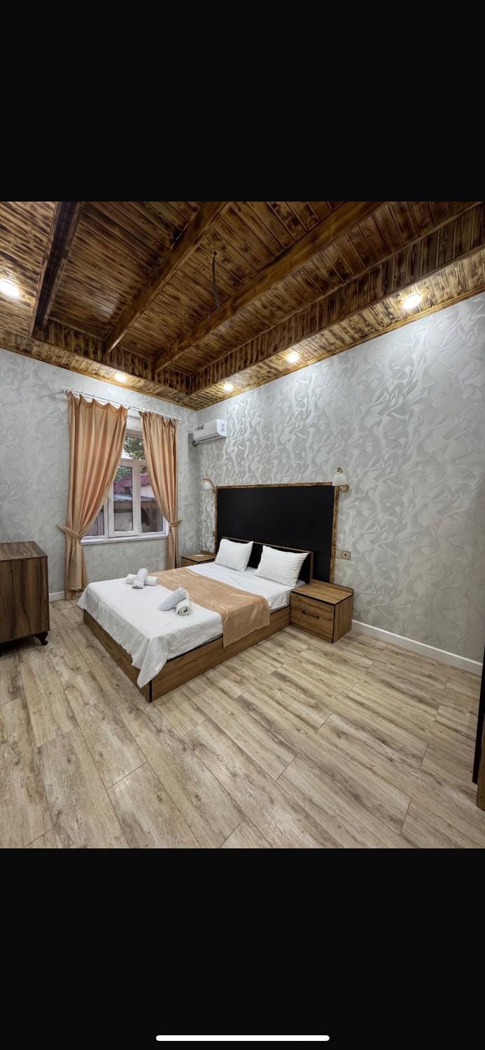 Wood house hot pool in Qebele Vendam Villa in Azerbaijan