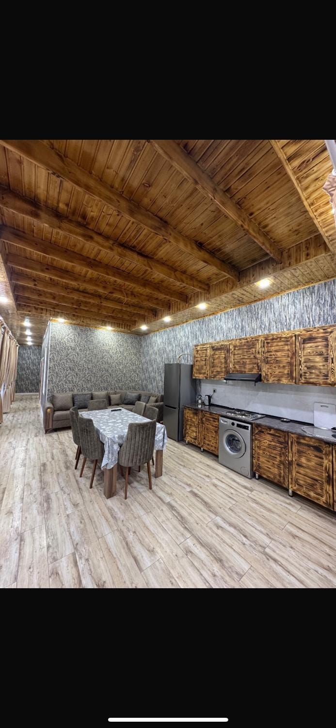 Wood house hot pool in Qebele Vendam Villa in Azerbaijan