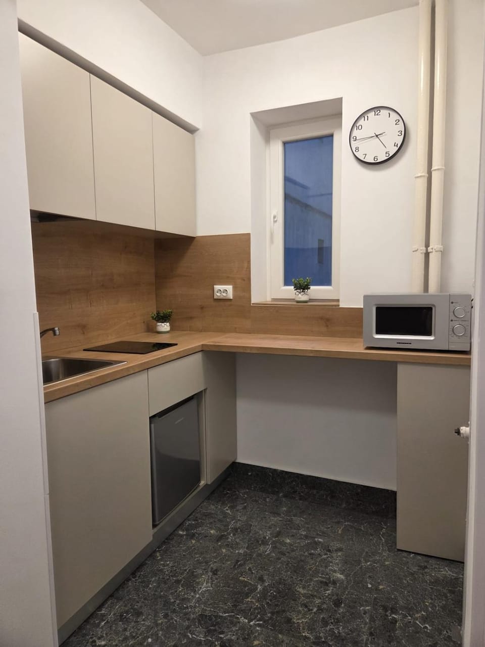 Kitchen or kitchenette, minibar, stove