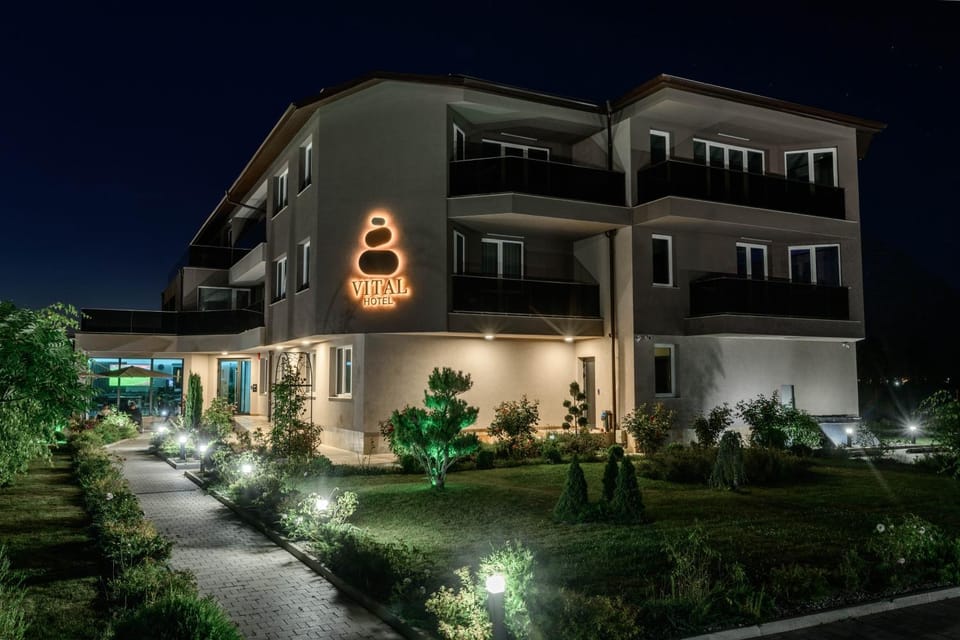 Property building, Night, Garden, Garden view