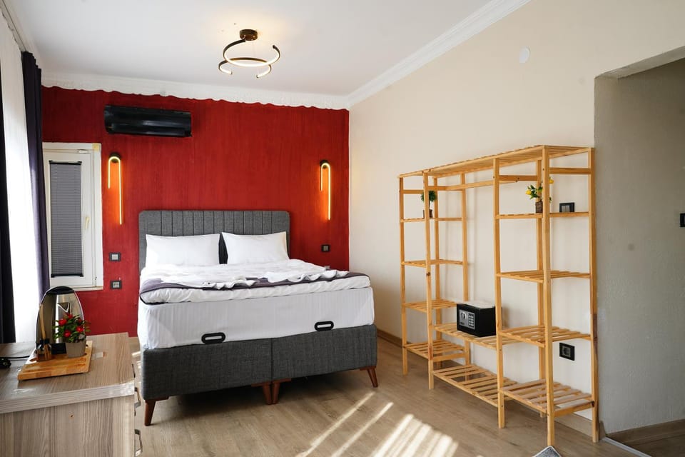 Bed, Photo of the whole room, Bedroom, towels, wardrobe, air conditioner