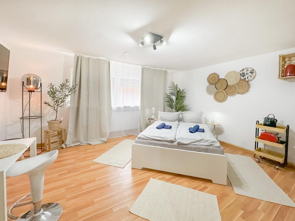 Bed, Living room, Photo of the whole room, Seating area, Bedroom