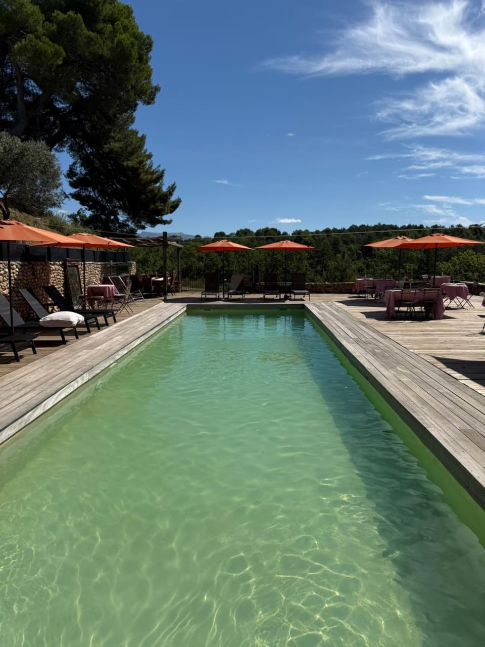 Swimming pool, sunbed