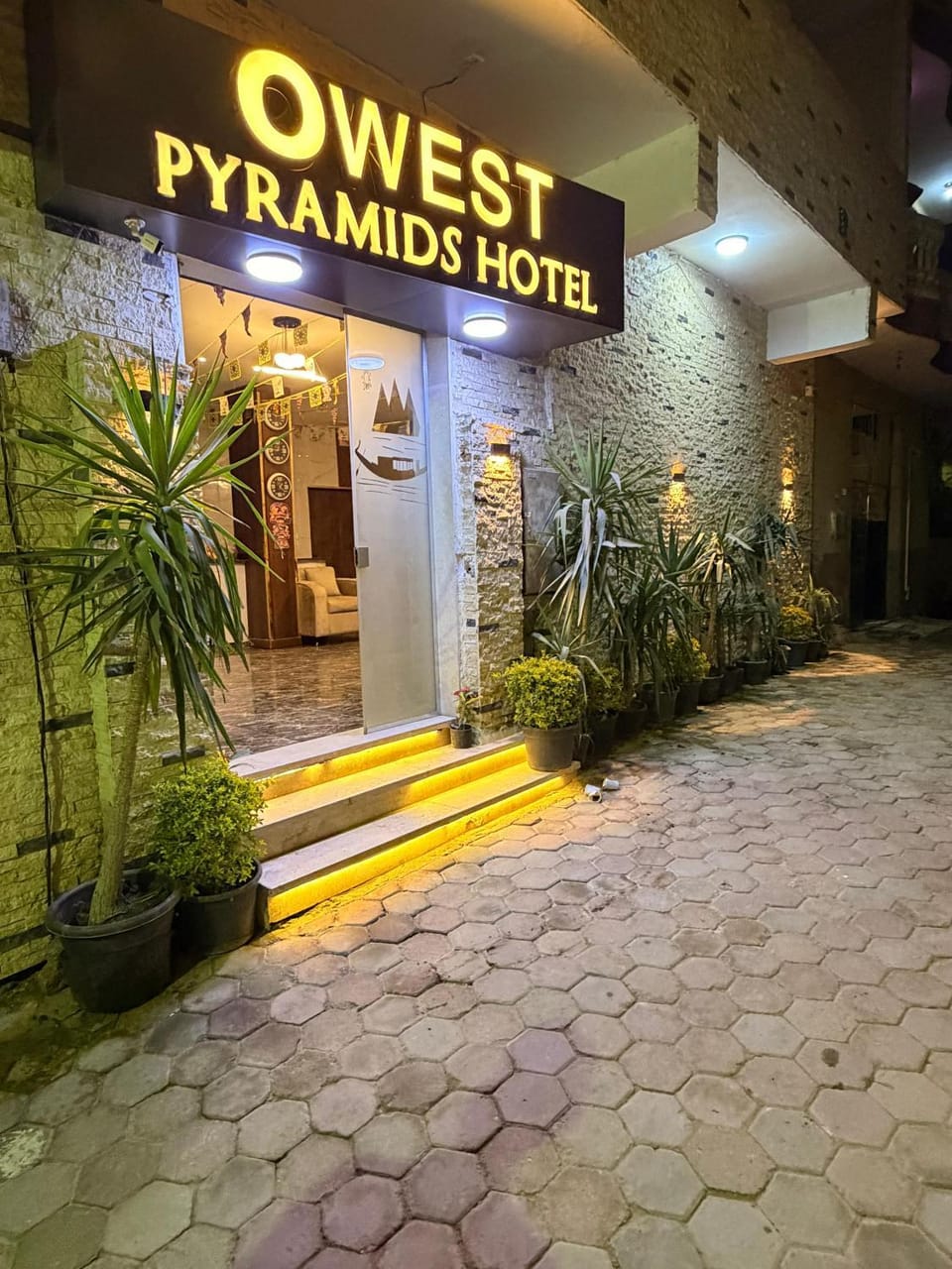 Property building, Night, Text overlay, Street view
