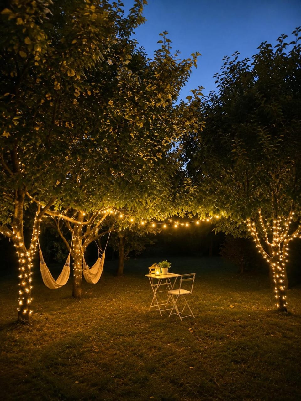 Night, Natural landscape, Garden, Garden view