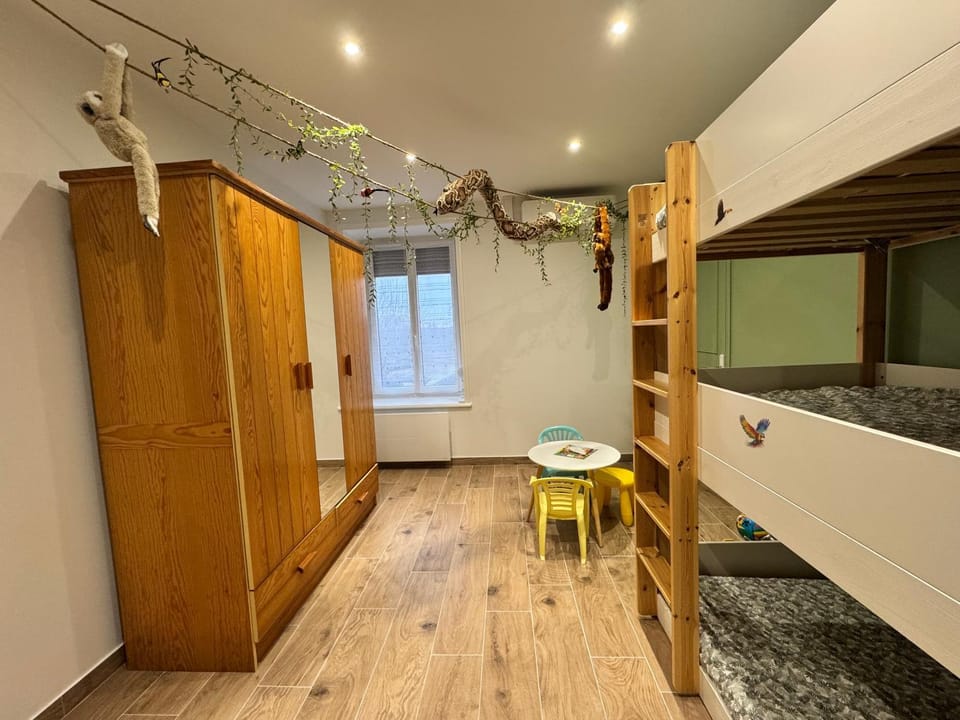 Children play ground, bunk bed, wardrobe, air conditioner