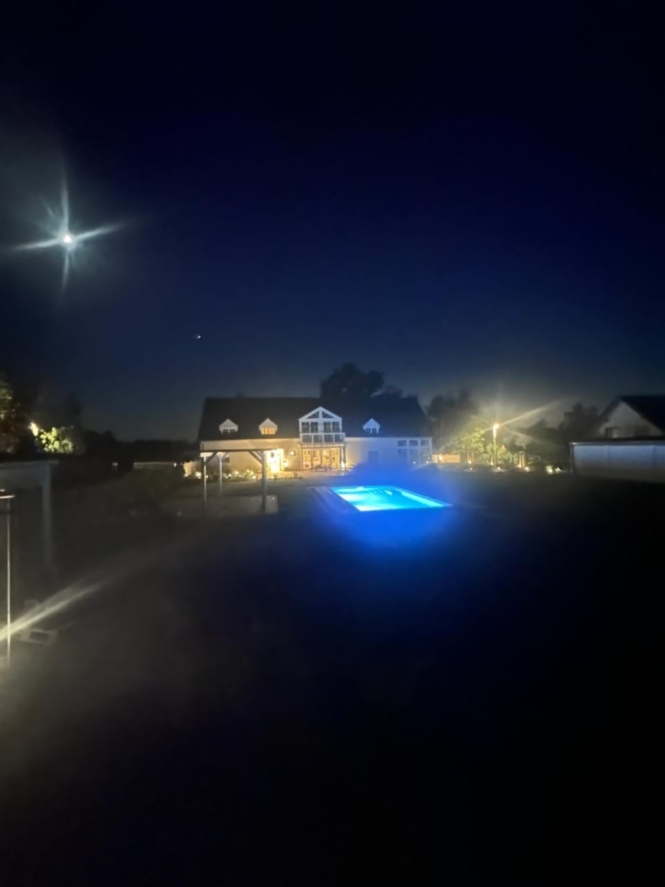 Night, Natural landscape, Pool view, Swimming pool