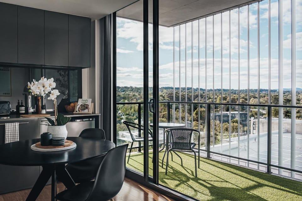 View (from property/room), Balcony/Terrace, kitchen