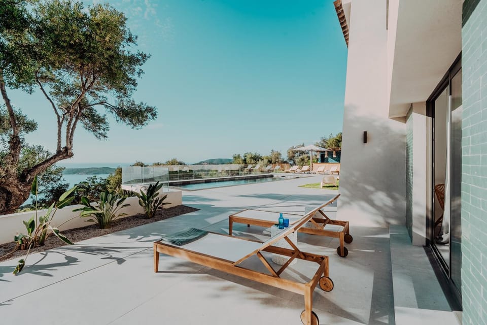 Property building, Living room, Swimming pool