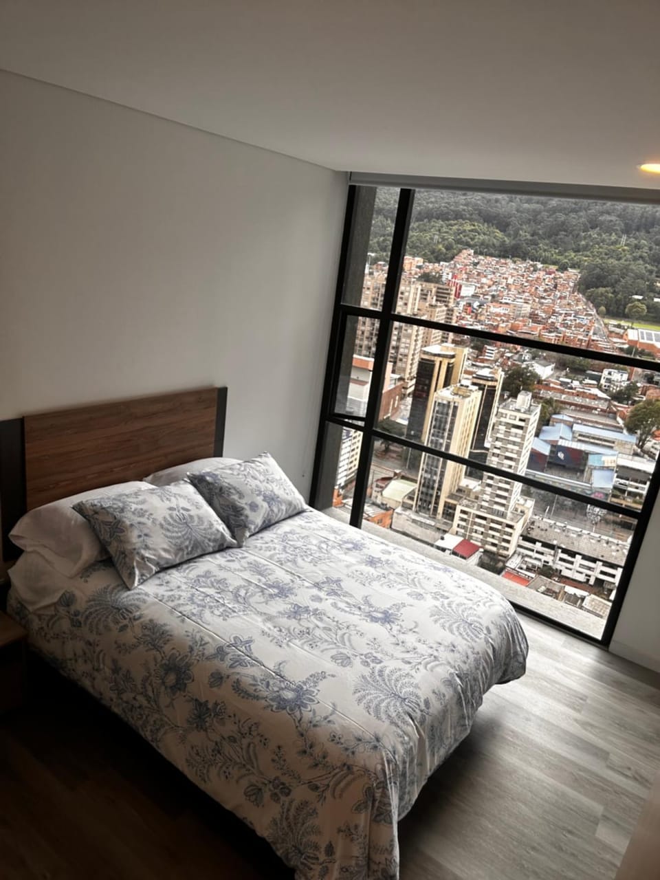 Bed, Bedroom, City view
