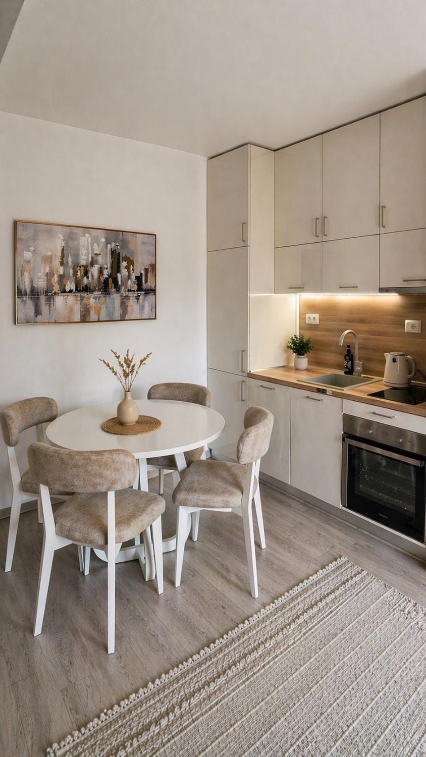 Kitchen or kitchenette, Living room, Seating area